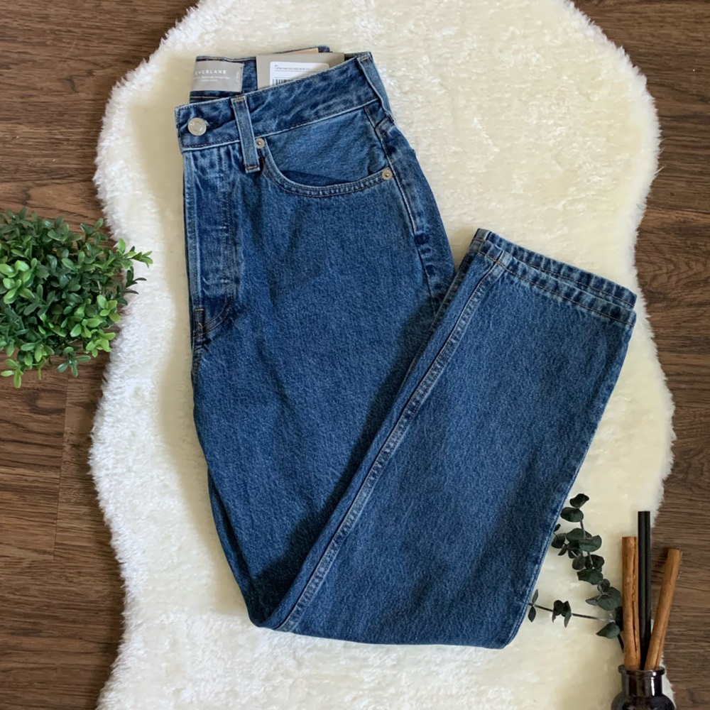 ⬇️NWT Everlane The Curvy 90’s Cheeky Straight Ankle Jeans High Rise 100% Cotton